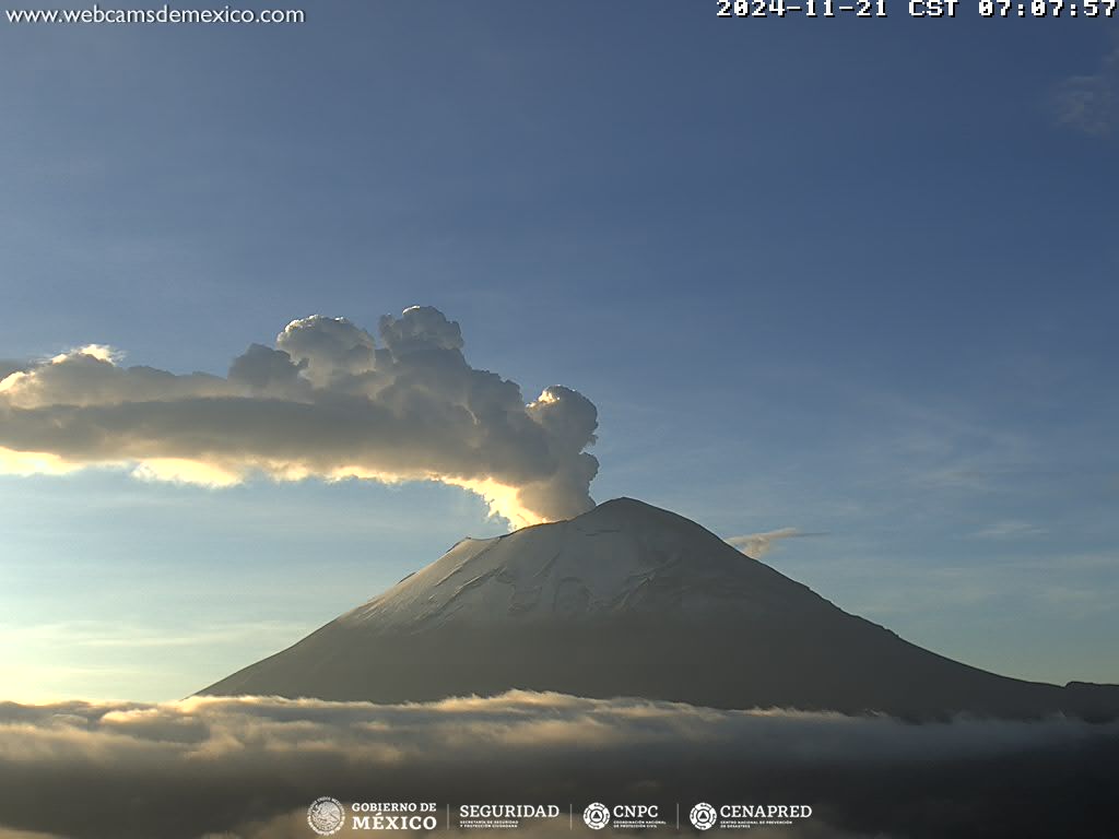 Popocatépetl solo registra 39 exhalaciones y 71 minutos de tremor