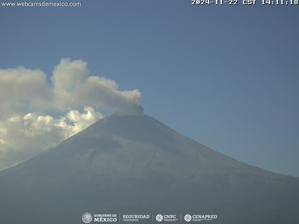 Aumenta a 70 exhalaciones la actividad del Popocatépetl