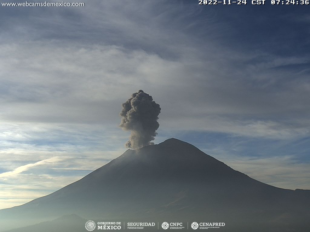 Popocatépetl registra 101 exhalaciones en 24 horas