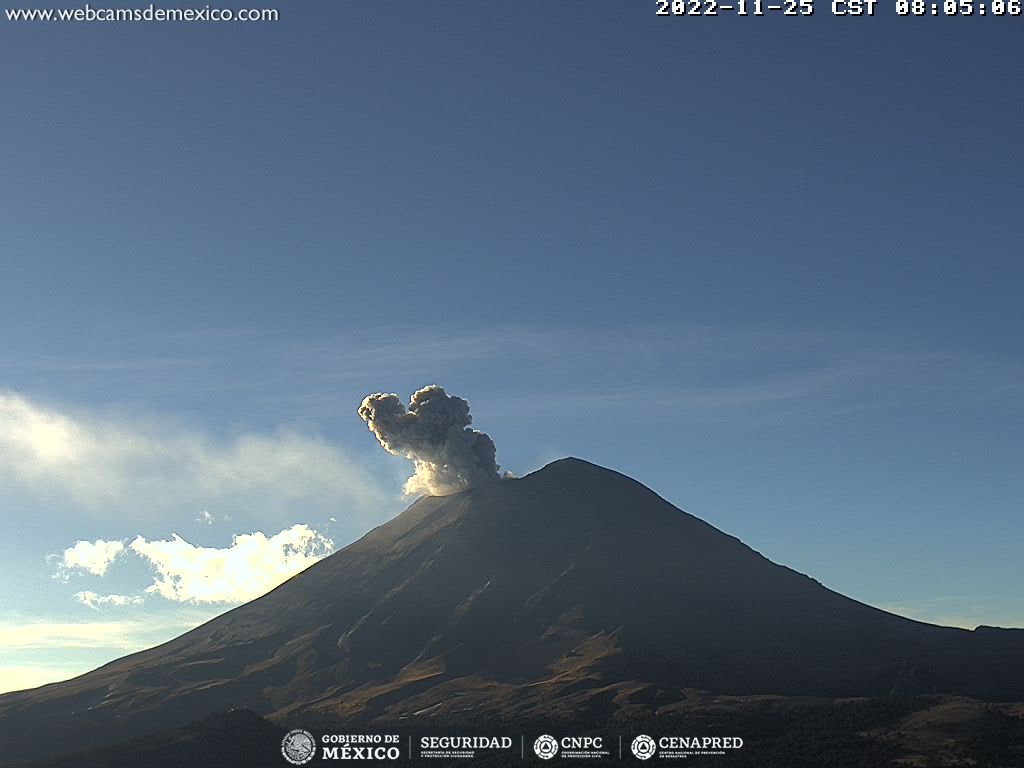 Popocatépetl aumenta actividad con 128 exhalaciones en 24 horas
