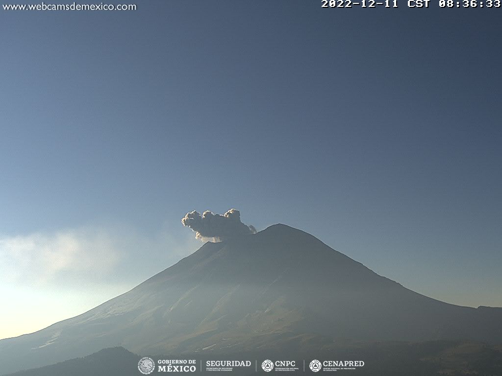 Popocatépetl registra 152 exhalaciones en 24 horas