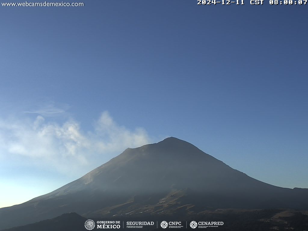 Popocatépetl registra aumento leve de actividad con 76 exhalaciones