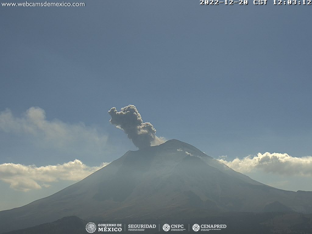 Popocatépetl registra 122 exhalaciones en 24 horas