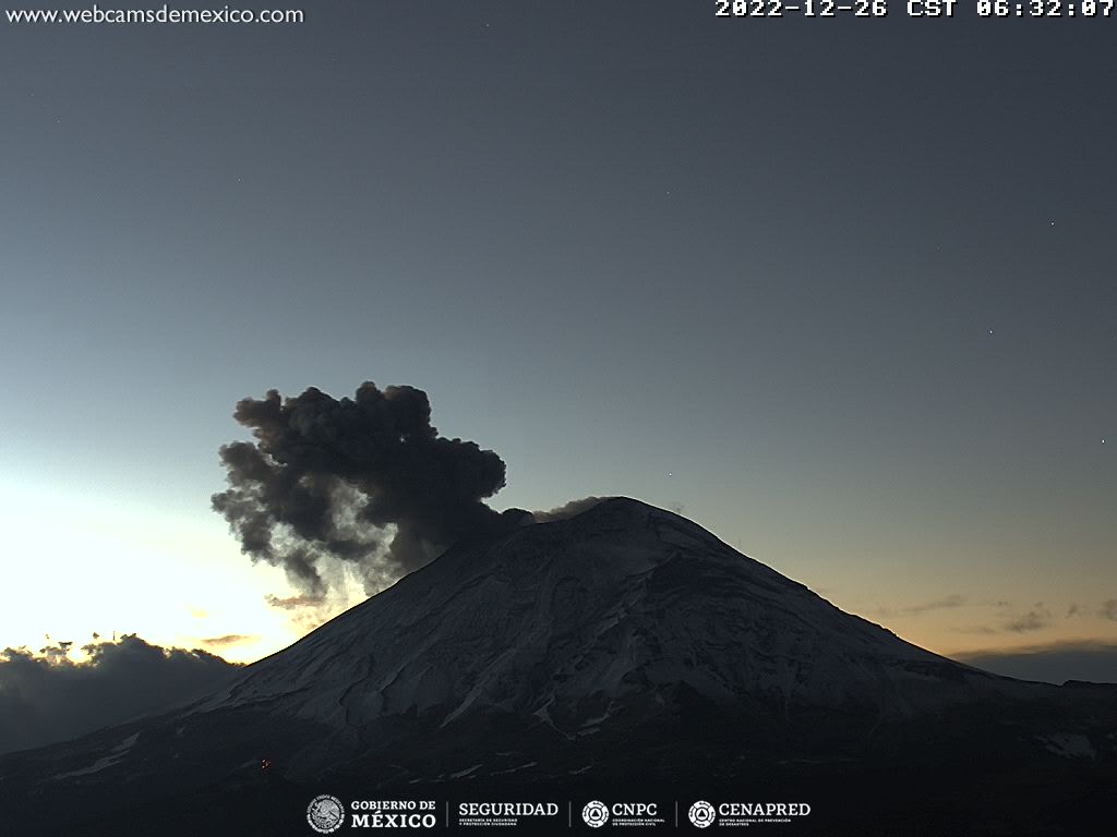 Popocatépetl registra 167 exhalaciones en 24 horas