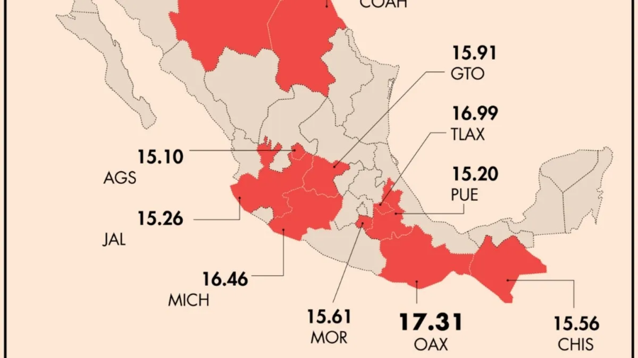 Puebla entre los 10 estados con mayor Inflación anual del Pacic con 15.20%