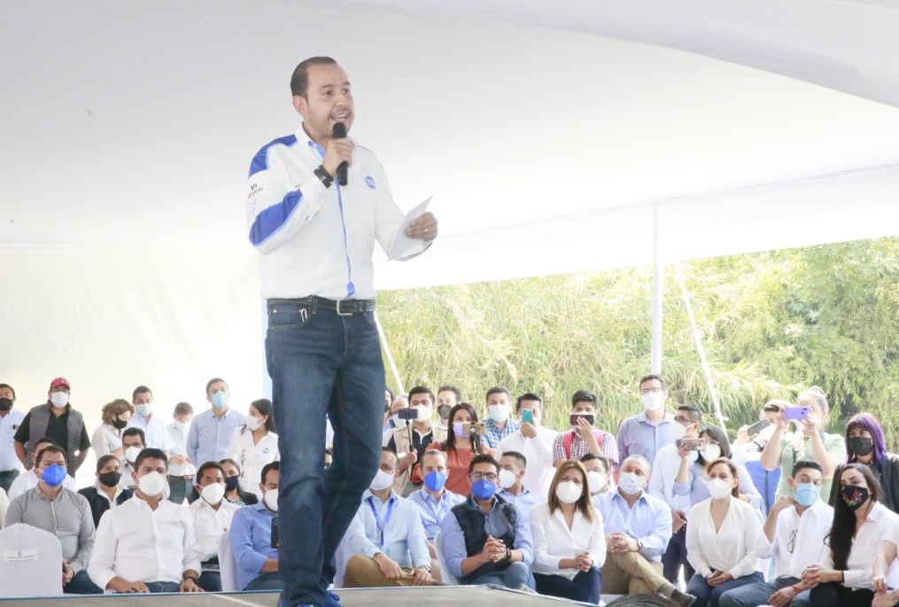 Fracasaron gobiernos de Morena en Puebla, PAN será contrapeso: Marko Cortés