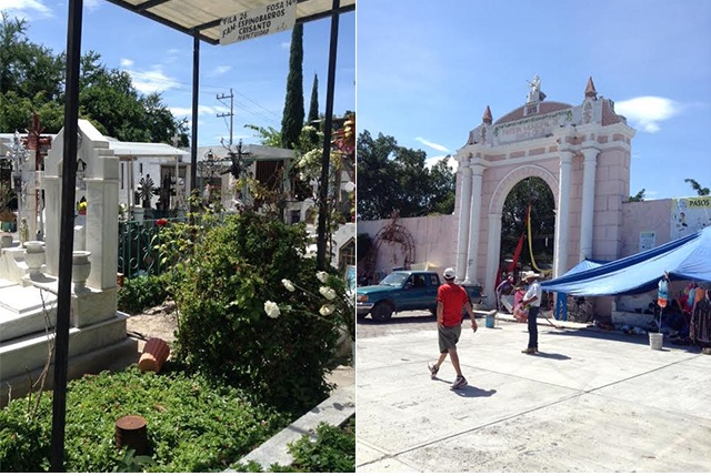 Alistan el panteón municipal y colocan puestos en centro de Izúcar por temporada de muertos