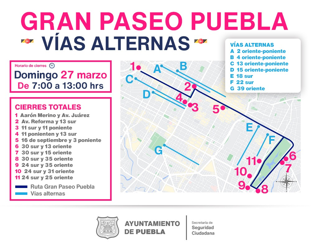Se realizará el Gran Paseo de Puebla este Domingo