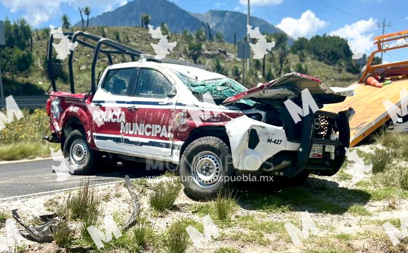 Tres heridos tras volcadura de patrulla de Chilchotla