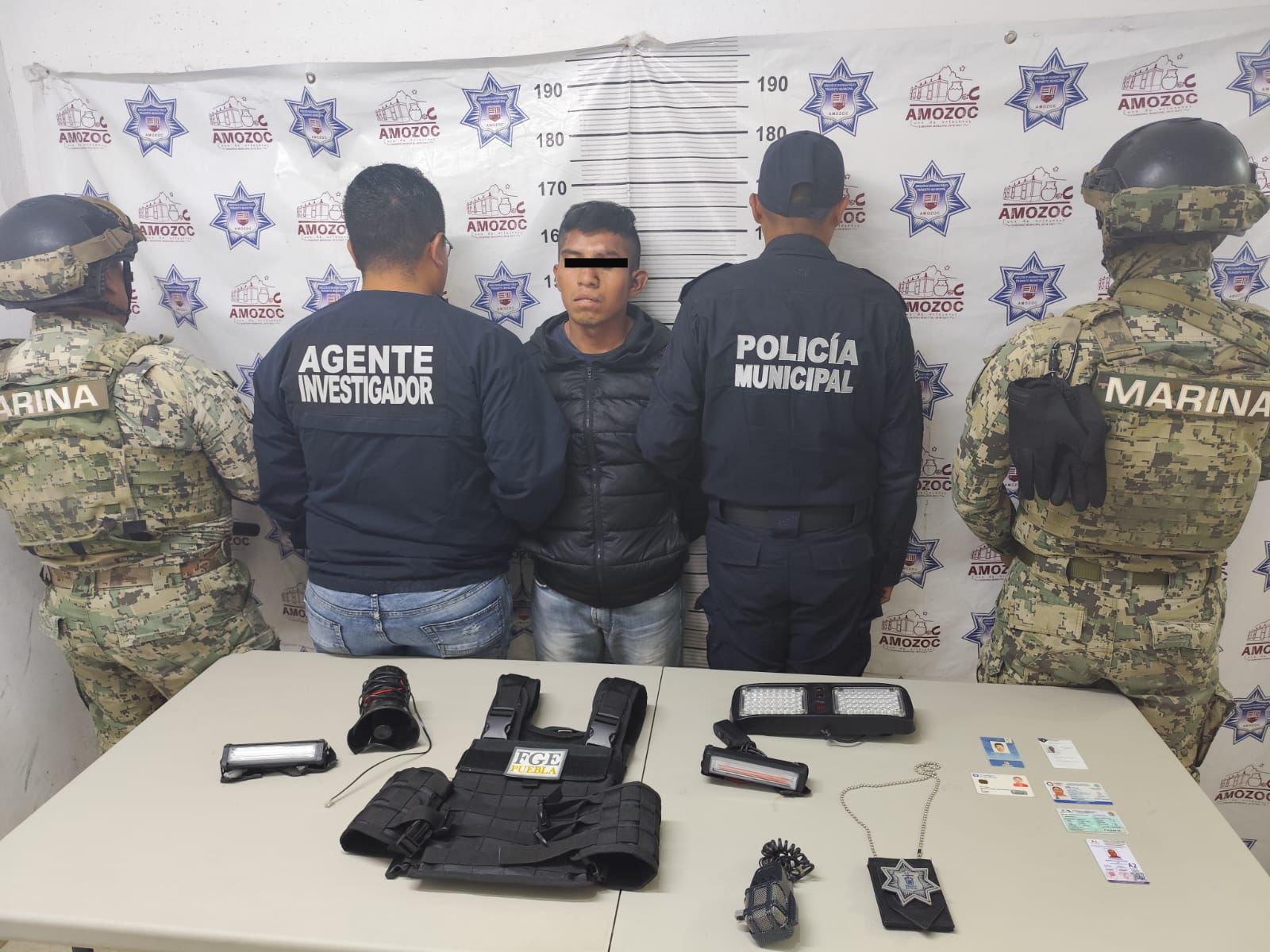Amozoc y la MARINA detienen a patrulla de ministeriales falsa