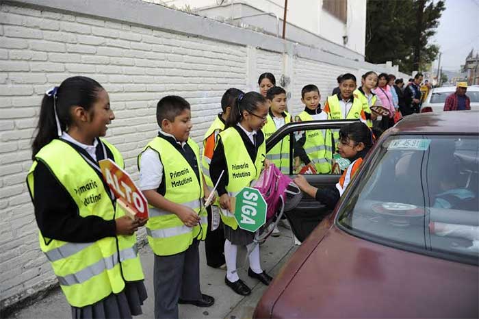 Patrullas Escolares agilizan el tránsito en San Pedro Cholula