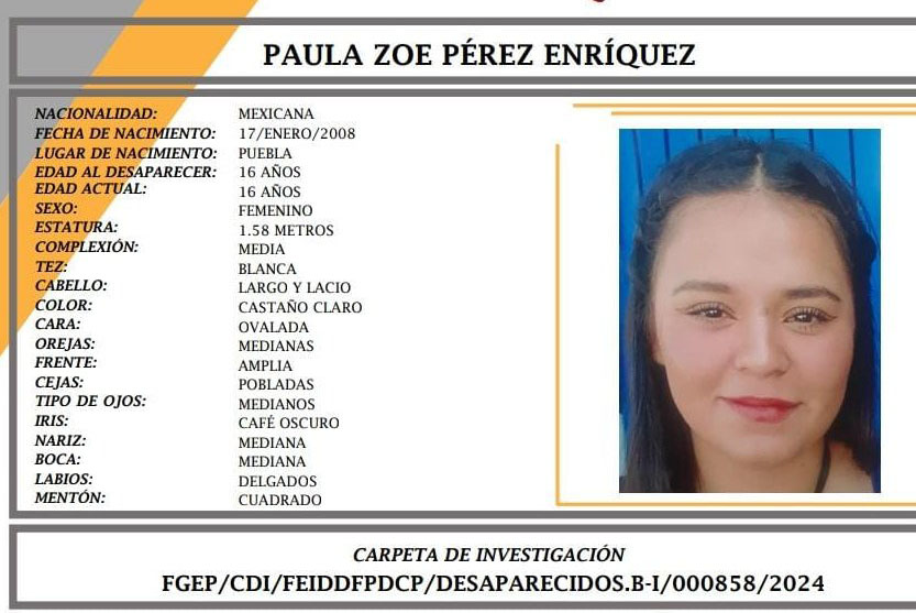 Paula de 16 años desapareció en la colonia Balcones del Sur