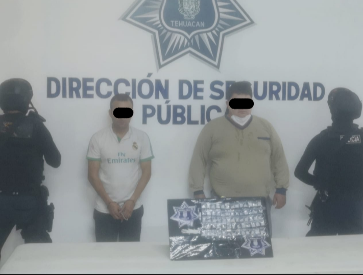 Un jubilado de Pemex y obrero detenidos con droga en Tehuacán 