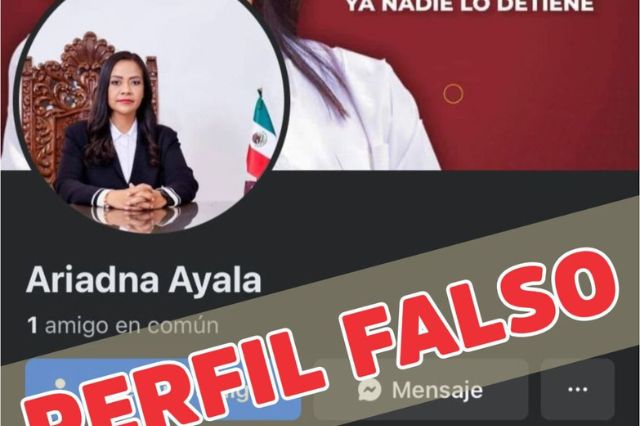 Denuncia Ariadna Ayala clonación de su página oficial de Facebook 