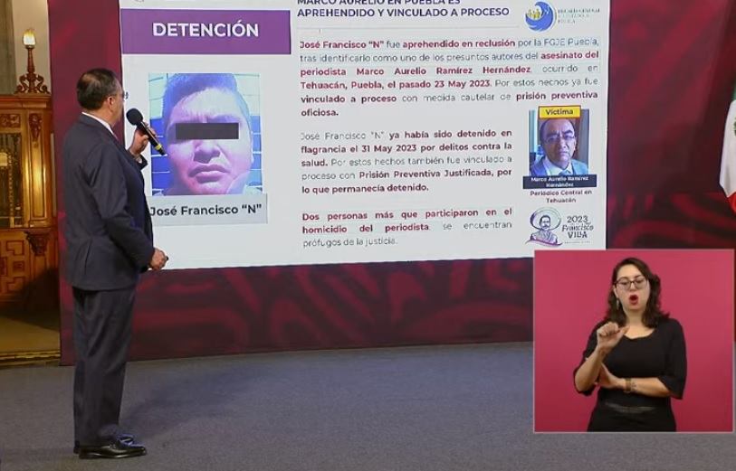 Sólo hay un detenido por asesinato de periodista en Tehuacán: SSP