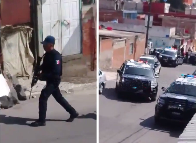 VIDEO Graban persecución de sujeto armado en Loma Bonita, Puebla