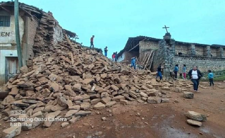 Más 2 mil damnificados y daños materiales deja terremoto en Perú