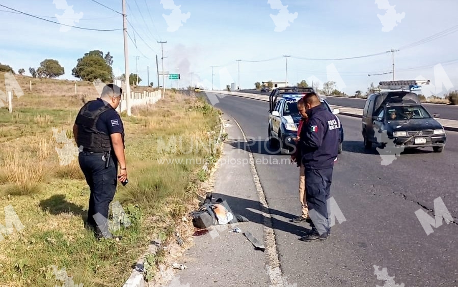 Auto embiste y mata a sujeto en la federal Puebla-Tehuacán