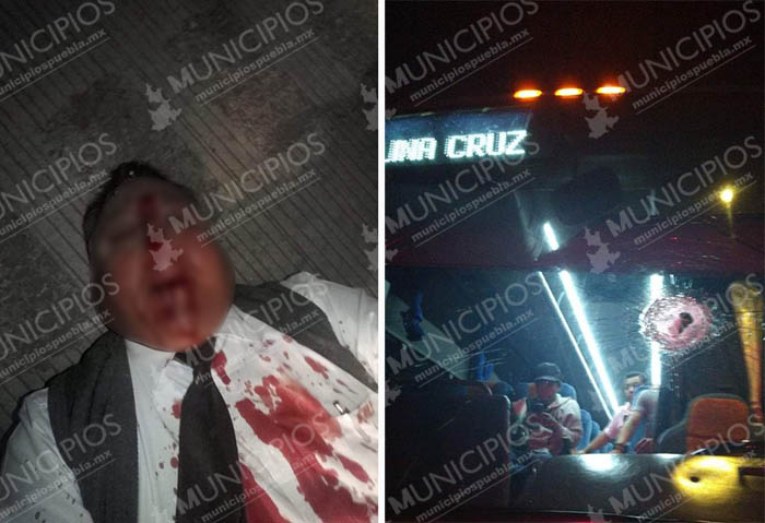 Lanzan piedras contra AU en la Puebla-Orizaba; hieren al chofer