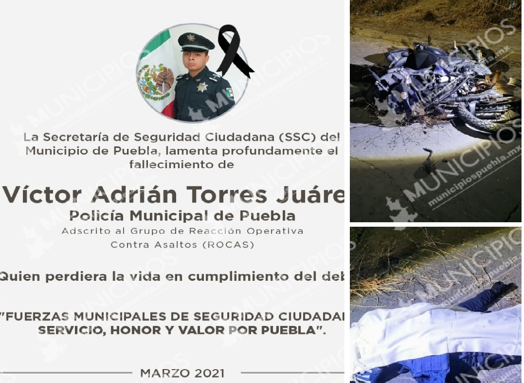 Víctor Adrián Torres es el policía que fue embestido y perdió la vida este sábado