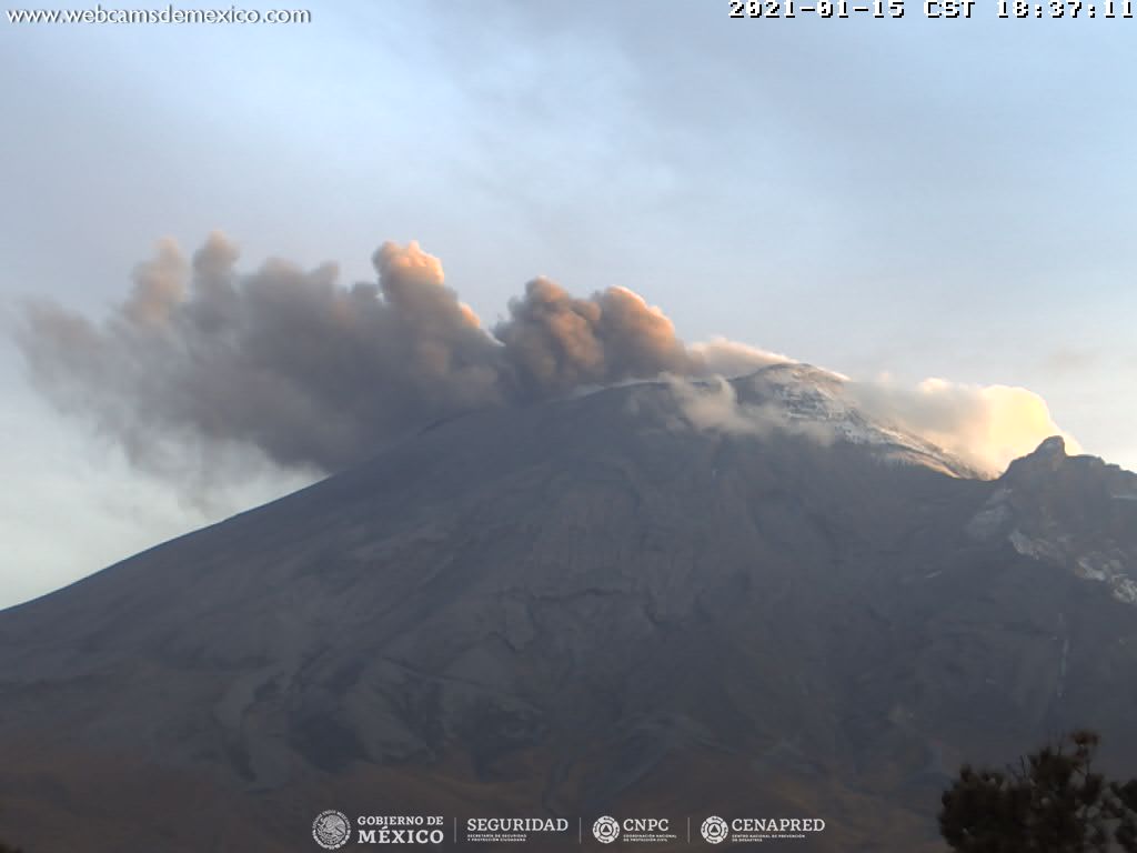 Popocatépetl registró 25 exhalaciones y 873 minutos de tremor