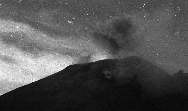 Popocatépetl registra 40 exhalaciones en 24 horas