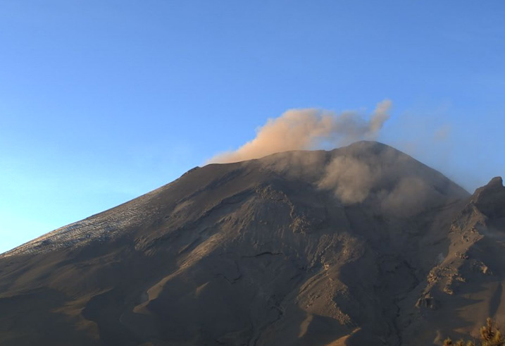 Popocatépetl emite 101 exhalaciones en 24 horas