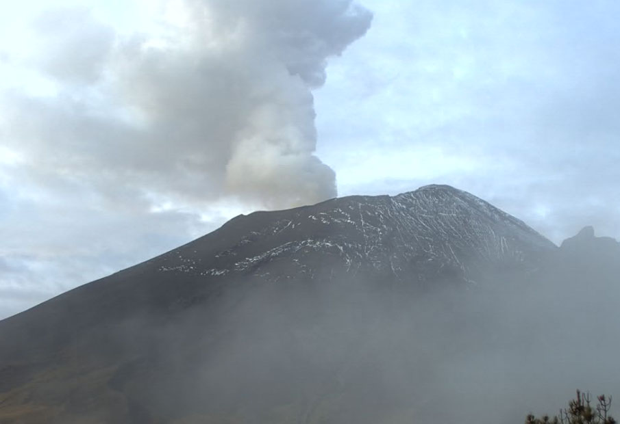 Popocatépetl registra 19 exhalaciones en 24 horas