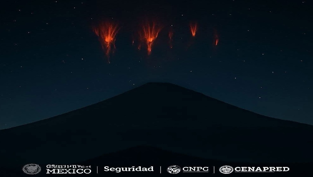 GUAU: Captan en Atlixco impactantes sprites sobre el Popocatépetl