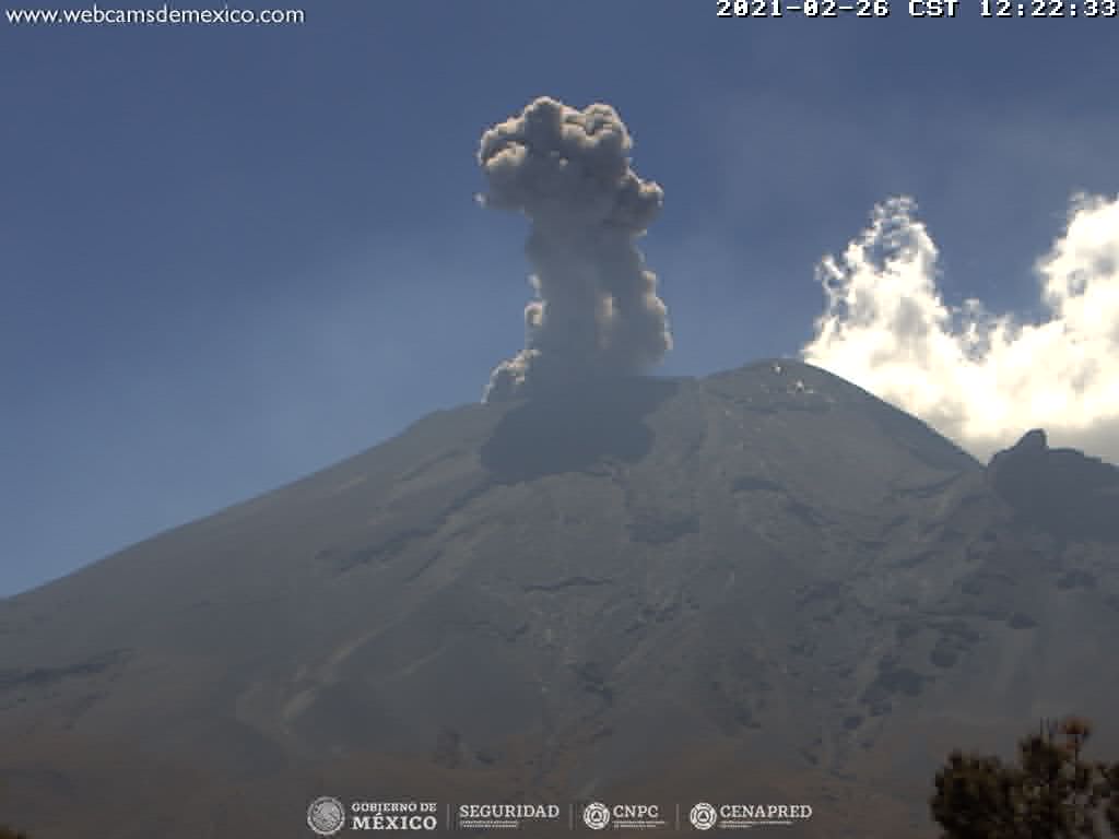 Popocatépetl registra 197 exhalaciones y 575 minutos de tremor en 24 horas