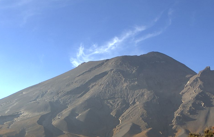 Cenapred registra 109 exhalaciones en el Popocatépetl