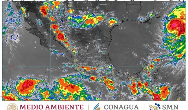 Se pronostican lluvias muy fuertes en estados del occidente, sur y sureste de México