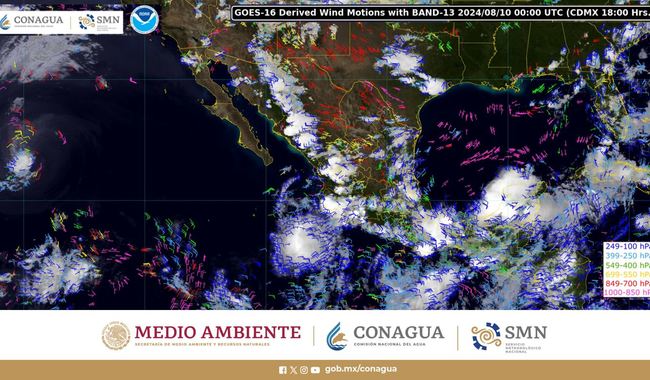 Habrá lluvias intensas en Campeche, Chiapas, Oaxaca, Tabasco, Veracruz y Yucatán