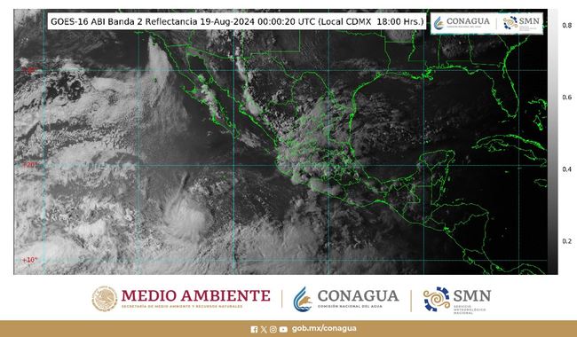 Se pronostican lluvias intensas en regiones de Chiapas, Guerrero y Jalisco