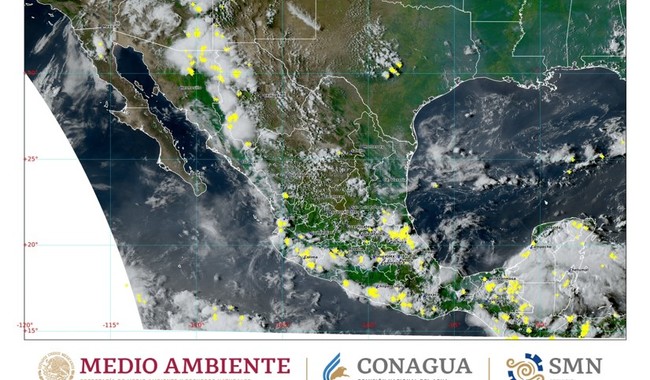 Habrá lluvias intensas en Guerrero, Campeche, Chiapas, Oaxaca, Tabasco, Veracruz y Yucatán