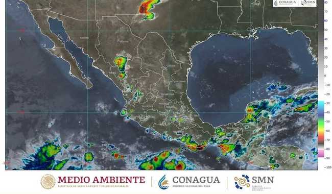 Esta noche habrá lluvias en Campeche, Chiapas, Oaxaca, Quintana Roo, Tabasco y Yucatán