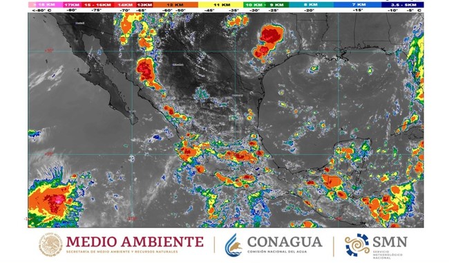 Habrá fuertes lluvias en el Estado de México, Guerrero, Jalisco, Michoacán, Morelos, Nayarit y Oaxaca