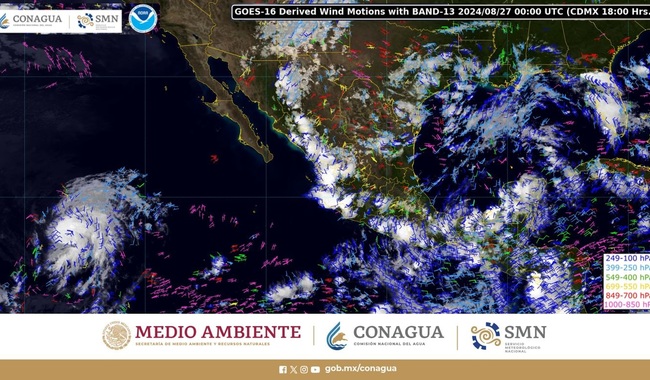 Se esperan lluvias intensas en Puebla, Chiapas, Guerrero, Oaxaca, Tabasco y Veracruz