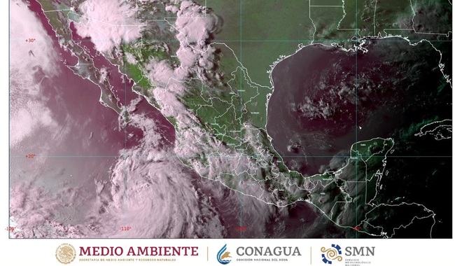 Tormenta Tropical Carlotta ocasionará lluvias intensas en el occidente de México