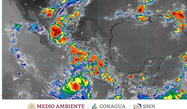 Esta noche habrá lluvias en Chiapas, Colima, Guerrero, Jalisco, costa de Michoacán y Oaxaca