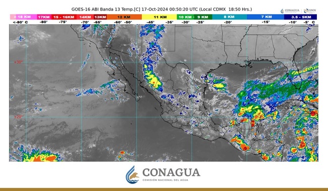 Habrá lluvias fuertes en la península de Yucatán, el norte, noreste, oriente y sureste de México