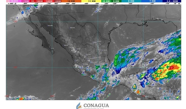 Habrá lluvias fuertes en Chiapas, Oaxaca, Quintana Roo, Tabasco y Veracruz