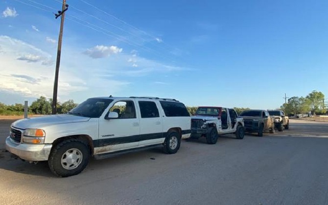 Hallan convoy con armas largas y más de 2 mil 800 cartuchos en Sonoyta