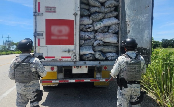 Asegura carga de 21.6 toneladas de carbón vegetal enviada a Puebla