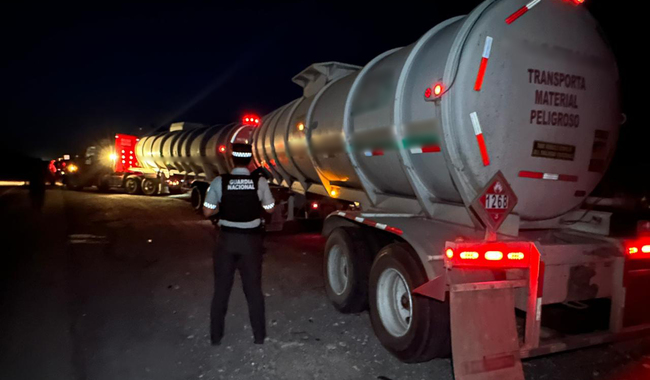 En Tamaulipas Guardia Nacional confisca más de 66 mil litros de hidrocarburo