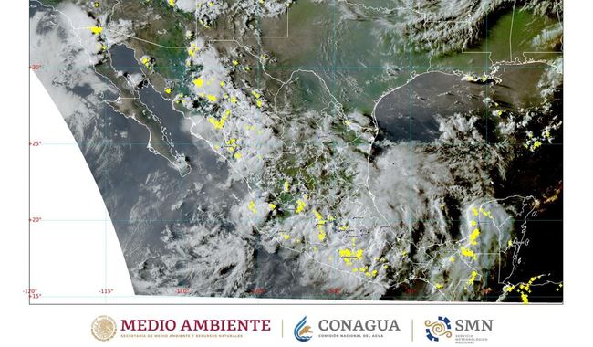 Se pronostican lluvias intensas en Colima, Guerrero, Jalisco, Michoacán, Oaxaca y Veracruz