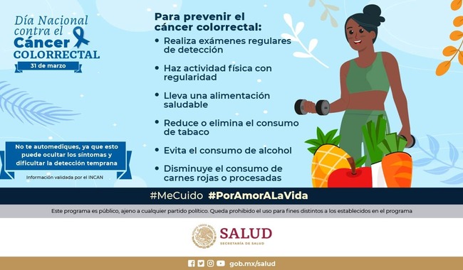 Necesario, modificar estilos de vida para evitar cáncer colorrectal: INCan