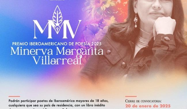 Convocan al Premio Iberoamericano de Poesía Minerva Margarita Villarreal 2025