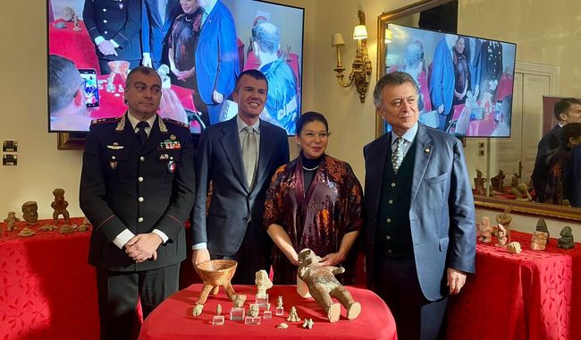 Italia restituye a México 101 piezas arqueológicas 