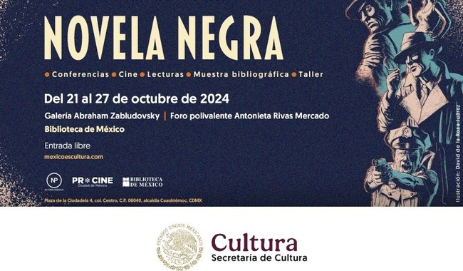 Biblioteca de México invita a celebrar el género noir en el Festival de la Novela negra